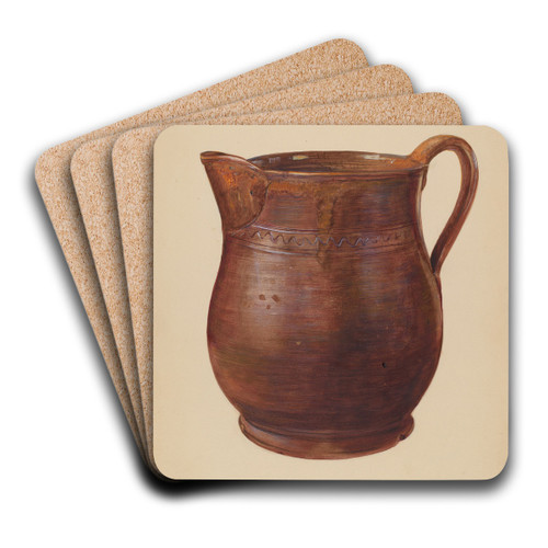 Earthenware Pitcher by Mina Lowry Art Drink Coaster set