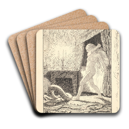 Kong Lindorm by Niels Skovgaard Art Drink Coaster set
