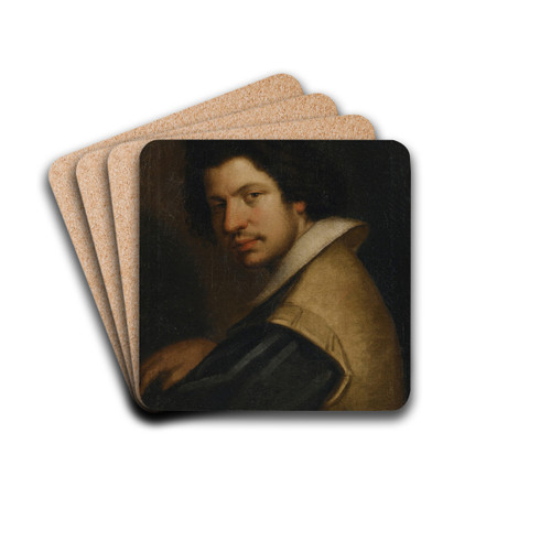 Portrait of a man wearing a ruff by Bernardo Strozzi Drink Coasters - set of 4