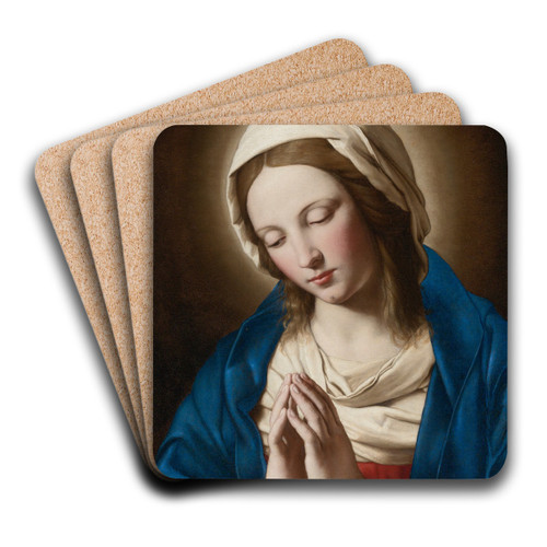 Madonna At Prayer by Giovanni Battista Salvi da Sassoferrato Art Drink Coaster set