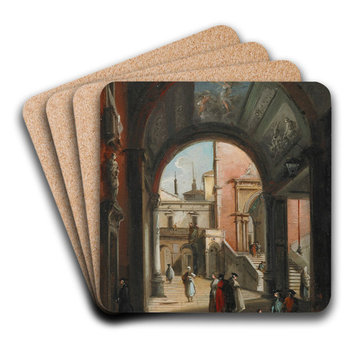 Portikus by Giuseppe Bernardino Bison Art Drink Coaster set