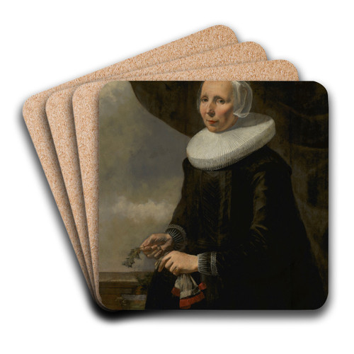 Portret van Aechje Claesdr. Moer (1585-1640) by Caesar Van Everdingen Art Drink Coaster set Portret van Aechje Claesdr. Moer (1585-1640) by Caesar Van Everdingen Art Drink Coaster set