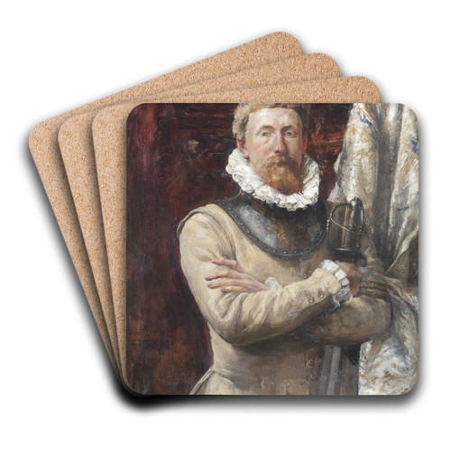 Hugo Birger, the Artist, as a Mercenary by Ernst Josephson Art Drink Coaster set Hugo Birger, the Artist, as a Mercenary by Ernst Josephson Art Drink Coaster set