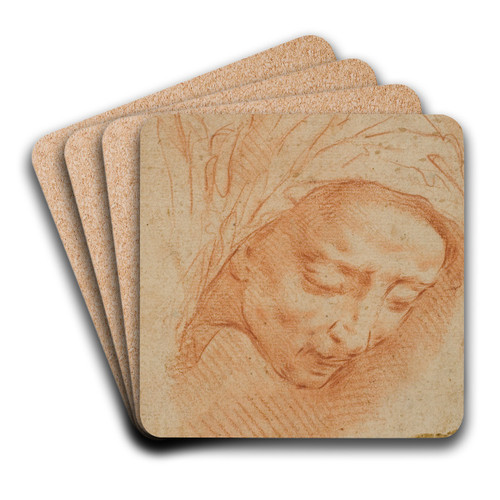 Womans Head by Bernardino Poccetti Art Drink Coaster set Womans Head by Bernardino Poccetti Art Drink Coaster set
