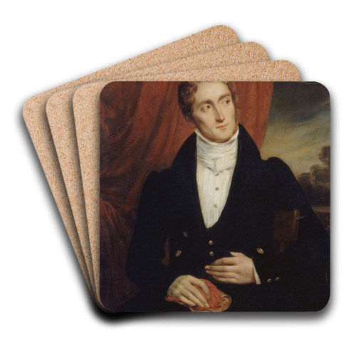Portrait de Jean-Georges Farcy (1800-1830), littrateur. by Alexandre Marie Colin Art Drink Coaster set