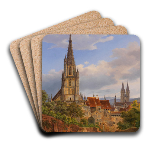 Blick auf Esslingen am Neckar by Heinrich Adam Art Drink Coaster set