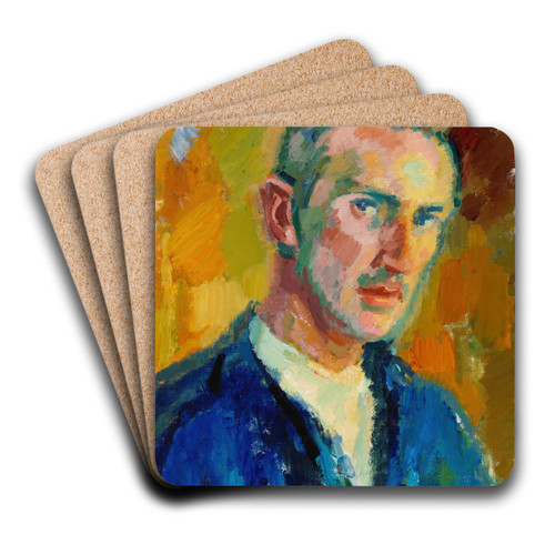 Self-Portrait by Magnus Enckell Art Drink Coaster set
