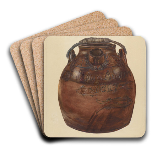 Cider or Water Jug by Yolande Delasser Art Drink Coaster set