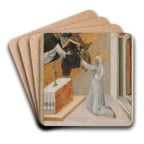 St. Catherine of Siena Invested with the Dominican Habit by Giovanni di Paolo Art Drink Coaster set St. Catherine of Siena Invested with the Dominican Habit by Giovanni di Paolo Art Drink Coaster set