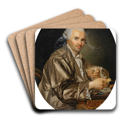 Portrait of a Gentleman Shell Collector by Joseph Siffred Duplessis Art Drink Coaster set Portrait of a Gentleman Shell Collector by Joseph Siffred Duplessis Art Drink Coaster set