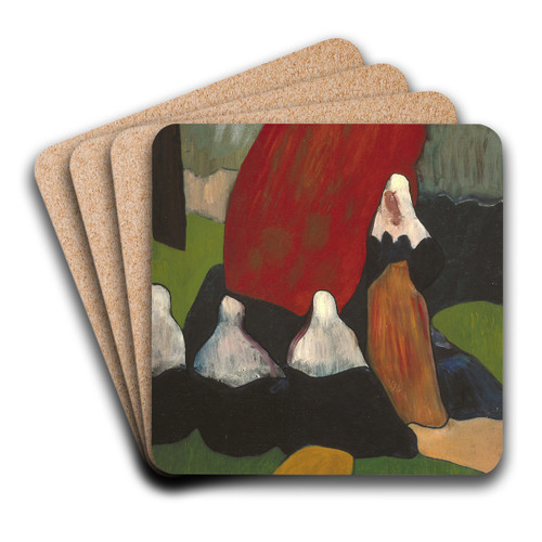 Breton Women with Seaweed by Emile Bernard Art Drink Coaster set Breton Women with Seaweed by Emile Bernard Art Drink Coaster set
