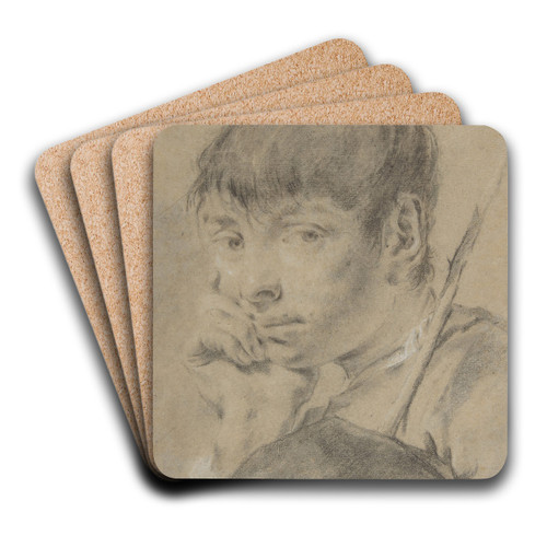Boy With a Staff by Giovanni Battista Piazzetta Art Drink Coaster set