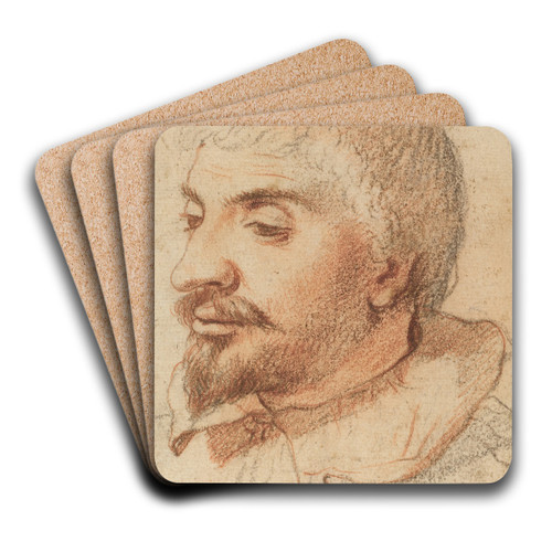 Head of a Man by Italian 17th Century Art Drink Coaster set