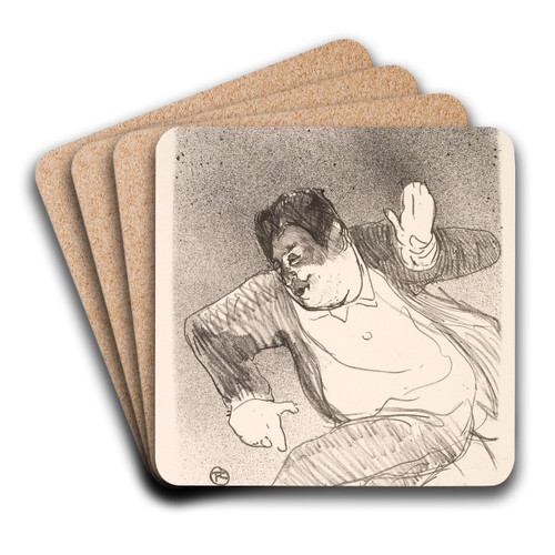 Caudieux, Petit Casino by Henri de Toulouse-Lautrec Art Drink Coaster set
