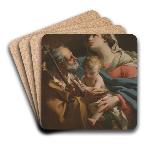 The Holy Family by Gaetano Gandolfi Art Drink Coaster set