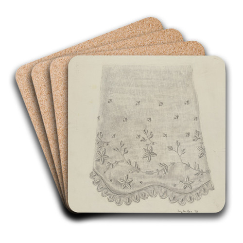 Embroidered Undersleeve by Douglas Cox Art Drink Coaster set