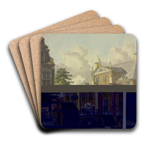 Schleusentor vor einem Palast mit einem Basrelief by Johannes Huibert Prins Art Drink Coaster set