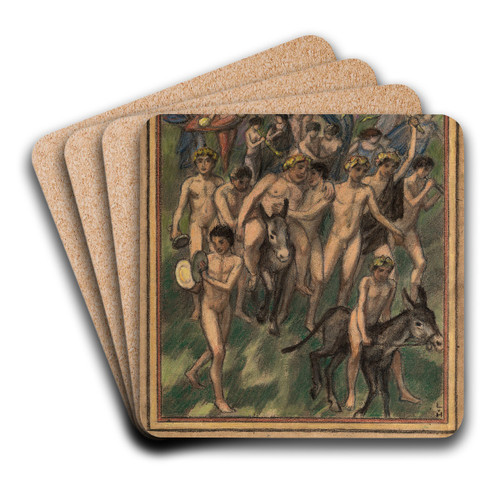 Bacchantenzug by Ludwig von Hofmann Art Drink Coaster set