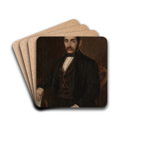 Portrait of Petr Makovick by Peter Michal Boh Drink Coasters - set of 4 Portrait of Petr Makovick by Peter Michal Boh Drink Coasters - set of 4