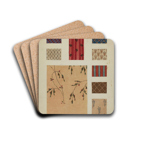 Materials from Patchwork Bedspread by Frances Lichten Drink Coasters - set of 4