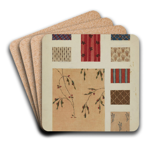Materials from Patchwork Bedspread by Frances Lichten Art Drink Coaster set