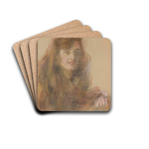 Redhead by Teodor Axentowicz Drink Coasters - set of 4