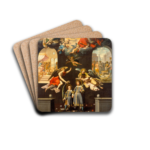 Saint Justus And Saint Pastor by Jos Jurez Drink Coasters - set of 4