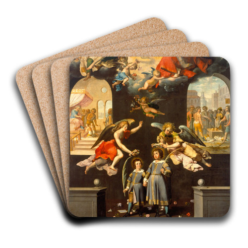 Saint Justus And Saint Pastor by Jos Jurez Art Drink Coaster set