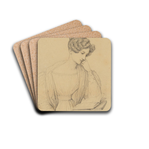Sophie, Markgrfin von Baden, an einem Tische lesend by Marie Ellenrieder Drink Coasters - set of 4 Sophie, Markgrfin von Baden, an einem Tische lesend by Marie Ellenrieder Drink Coasters - set of 4