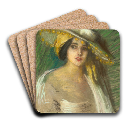 Spanish Fantasy III by Alice Pike Barney Art Drink Coaster set