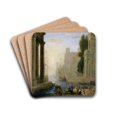 Embarkation of St Paula by Claude Lorrain Drink Coasters - set of 4 Embarkation of St Paula by Claude Lorrain Drink Coasters - set of 4