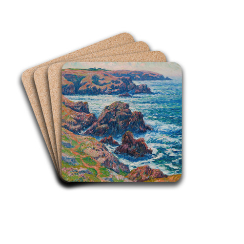 La Terre De Clden, Point De Raz, Finistre by Henry Moret Drink Coasters - set of 4 La Terre De Clden, Point De Raz, Finistre by Henry Moret Drink Coasters - set of 4