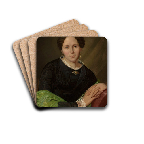 Portrait of Maria Jzefowicz ne Rychter by Franciszek Mielnicki Drink Coasters - set of 4 Portrait of Maria Jzefowicz ne Rychter by Franciszek Mielnicki Drink Coasters - set of 4