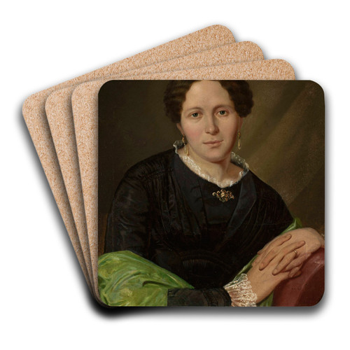 Portrait of Maria Jzefowicz ne Rychter by Franciszek Mielnicki Art Drink Coaster set Portrait of Maria Jzefowicz ne Rychter by Franciszek Mielnicki Art Drink Coaster set