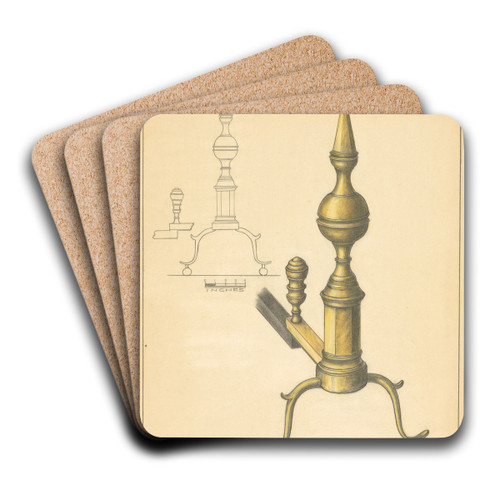 Andiron (one of pair) by Hans Korsch Art Drink Coaster set Andiron (one of pair) by Hans Korsch Art Drink Coaster set