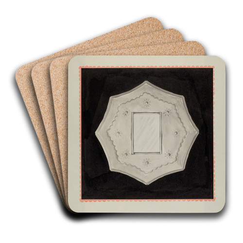 Small Tin Framed Mirror by Majel G. Claflin Art Drink Coaster set Small Tin Framed Mirror by Majel G. Claflin Art Drink Coaster set