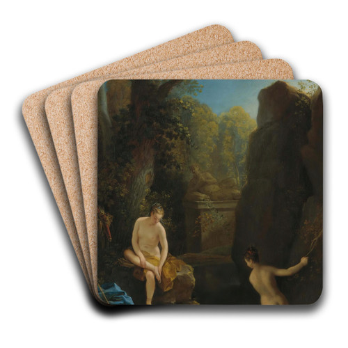 DIANA AND A NYMPH BATHING by Jean Raoux Art Drink Coaster set