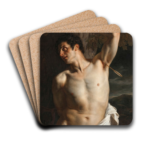 Saint Sebastian by Paul Delaroche Art Drink Coaster set