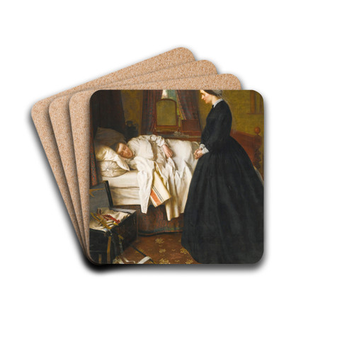 The Sleeping Soldier by Henry Nelson O'Neil Drink Coasters - set of 4