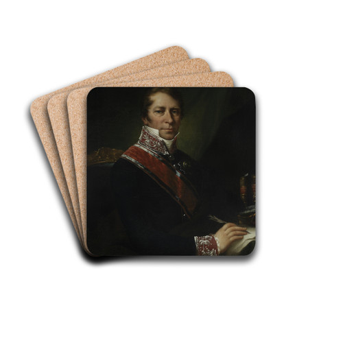 Portrait of Ksawery Potocki by Franciszek Ksawery Lampi Drink Coasters - set of 4 Portrait of Ksawery Potocki by Franciszek Ksawery Lampi Drink Coasters - set of 4