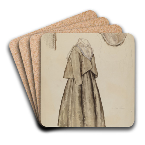 Quaker Dress by Lillian Causey Art Drink Coaster set