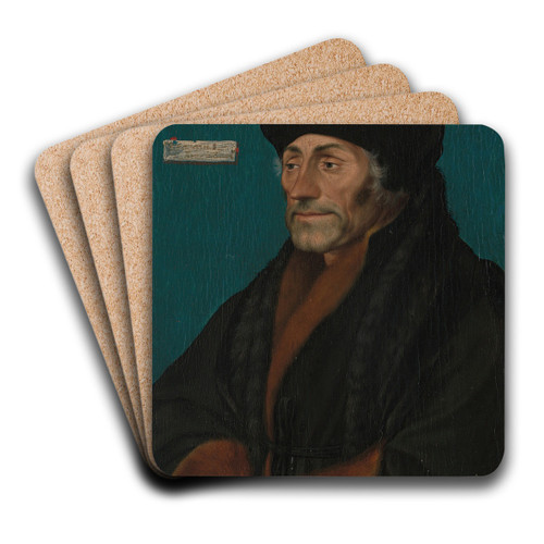 Erasmus of Rotterdam by Hans Holbein The Younger Art Drink Coaster set