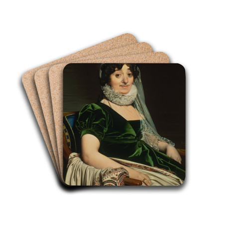 Portrait Of The Countess Of Tournon by Jean Auguste Dominique Ingres Drink Coasters - set of 4