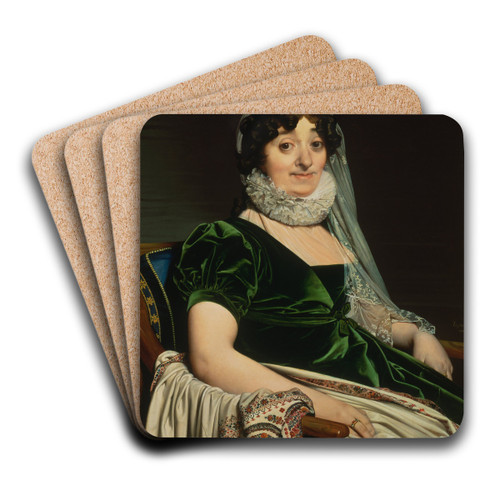 Portrait Of The Countess Of Tournon by Jean Auguste Dominique Ingres Art Drink Coaster set