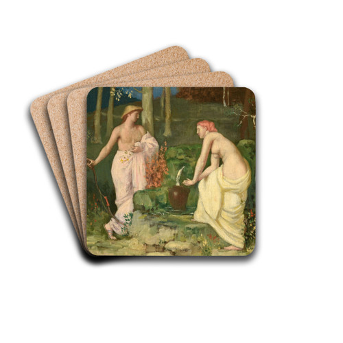 La Source by Pierre Puvis de Chavannes Drink Coasters - set of 4 La Source by Pierre Puvis de Chavannes Drink Coasters - set of 4