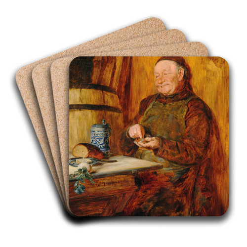 Stillvergngt (A Monk with a Tobacco Box) by Eduard von Grtzner Art Drink Coaster set