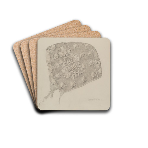 Infant's Cap by Grace Halpin Drink Coasters - set of 4
