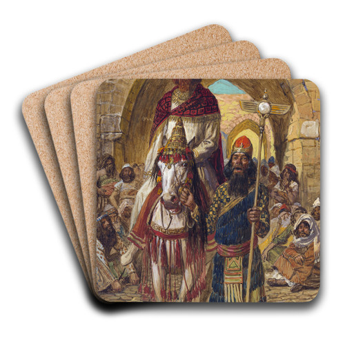 Mordecai's Triumph by James Tissot Art Drink Coaster set