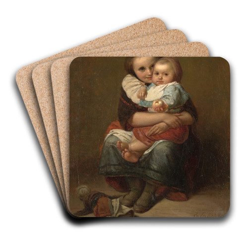 The two sisters by Eduard Geselschap Art Drink Coaster set The two sisters by Eduard Geselschap Art Drink Coaster set