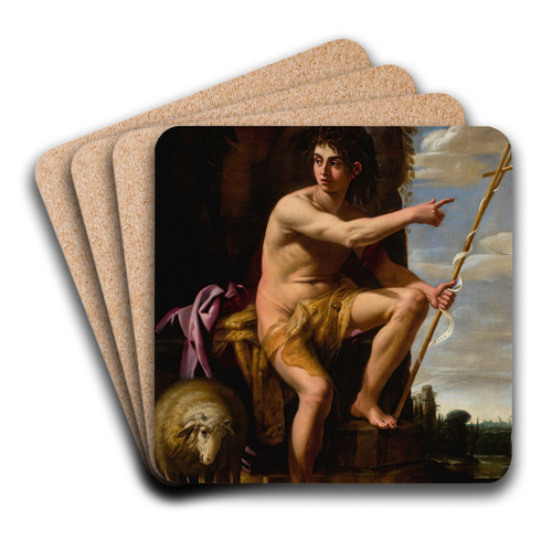 Saint John The Baptist In The Wilderness by Giovanni Baglione Art Drink Coaster set Saint John The Baptist In The Wilderness by Giovanni Baglione Art Drink Coaster set